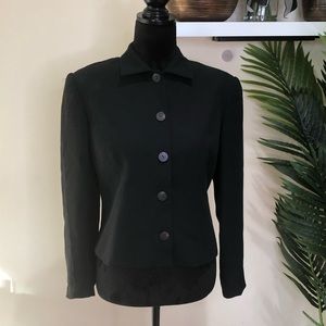 Ralph Lauren Blue Label 100% Silk Black Blazer Jacket w/ Button Closure 8